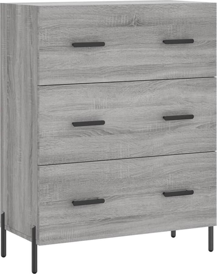 VidaXL Dressoir 69 5x34x90 cm Grijs Sonoma Eiken Dressoir Buffetkast Houten Kast Grijze Kast Vintage Dressoir - Foto 2