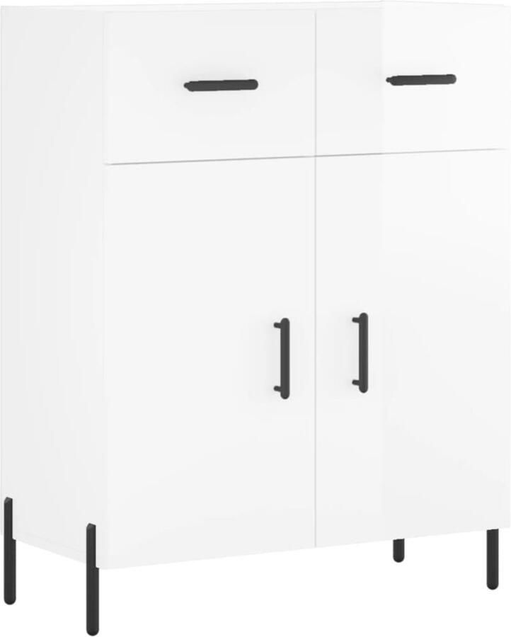 VidaXL Dressoir Hoogglans Wit 69 5x34x90 cm Dressoir Modern Dressoir Witte Dressoir Houten Dressoir Opbergkast