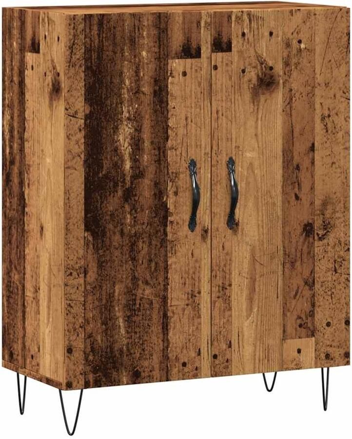 VidaXL Dressoir 69 5x34x90 cm Hout en Metaal Dressoir Houten Dressoir Vintage Dressoir Opbergkast Salontafel