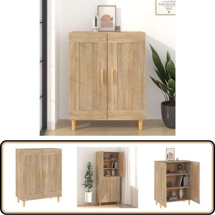 VidaXL Dressoir Sonoma Eiken 69 5x34x90 cm Bijzettafel Salontafel Kast Houten Kast Dressoir