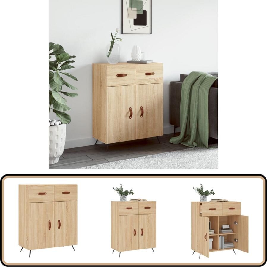 VidaXL Dressoir Sonoma Eiken 69 5x34x90 cm Dressoir Salontafel Houten Dressoir Meubels Woonaccessoires