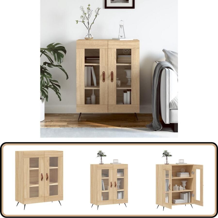 VidaXL Dressoir Sonoma Eiken 69 5x34x90 cm Dressoir Salontafel Houten Dressoir Vintage Dressoir Landelijke Dressoir