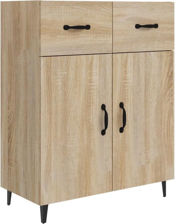 VidaXL Dressoir 69 5x34x90 cm Sonoma Eiken Kleur Dressoir Buffetkast Salontafel Houten Kast Sonomapine