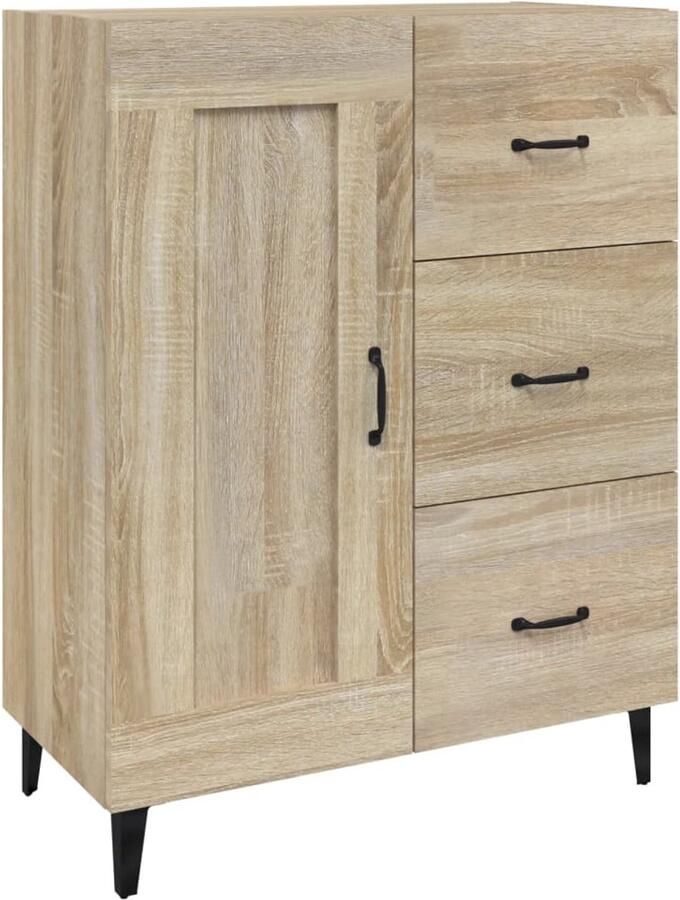 VidaXL Dressoir Sonoma Eiken 69 5x34x90 cm Dressoir Bijzettafel Salontafel Houten Dressoir Vintage Dressoir