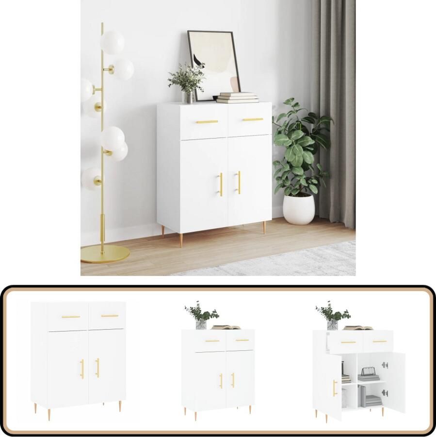 VidaXL Dressoir Wit 69 5x34x90 cm Dressoir Houten Dressoir Modern Dressoir Opbergmeubel Salontafel
