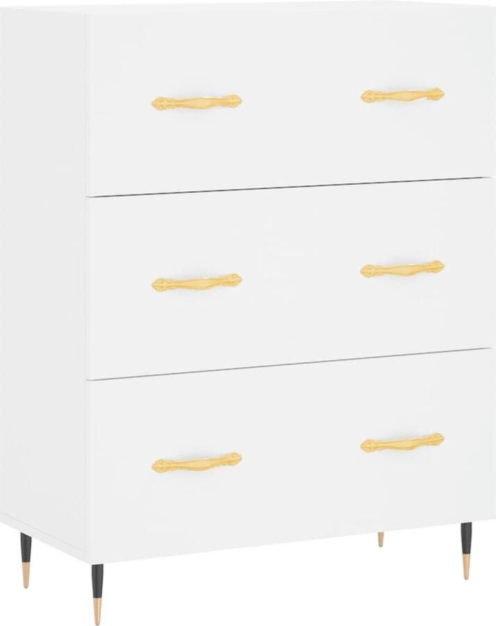 VidaXL Dressoir 69 5x34x90 cm Bewerkt Hout Wit Dressoir Buffetkast Kast Houten Dressoir Wit Dressoir - Foto 2