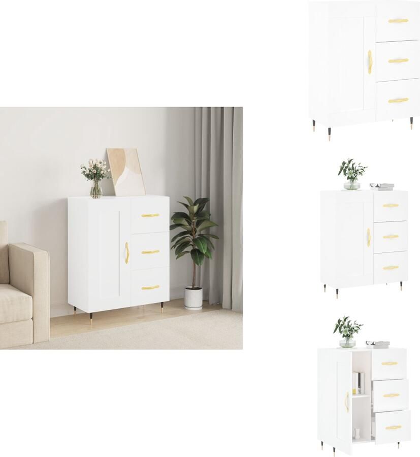 VidaXL -Dressoir-69 5x34x90-cm-bewerkt-hout-wit - Foto 10