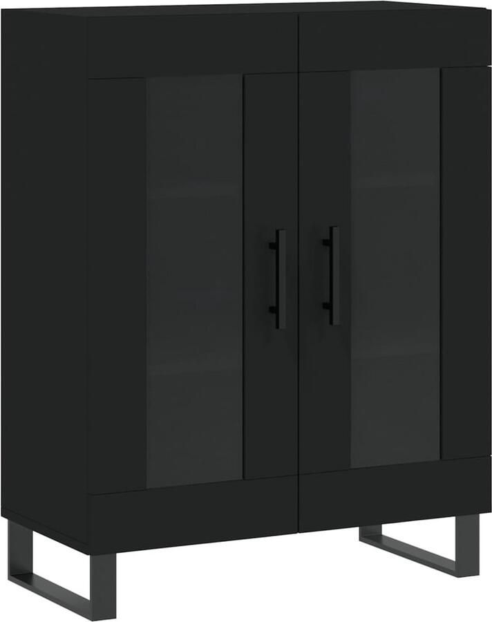 VidaXL Dressoir Zwart 69 5x34x90 cm Bewerkt Hout Dressoir Kast Houten Dressoir Zwarte Kast Vintage Dressoir