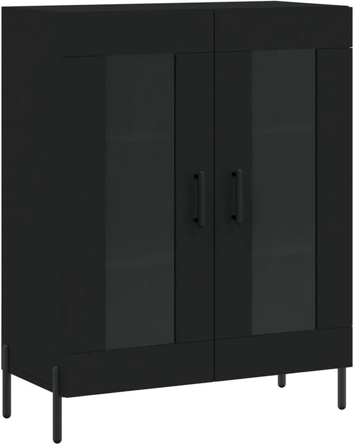 VidaXL Dressoir 69 5x34x90 cm Bewerkt hout Zwart Dressoir Klassiek Dressoir Houten Dressoir Zwarte Dressoir Opbergkast