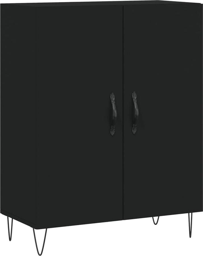 VidaXL Dressoir Bewerkt Hout Zwart 69 5x34x90 cm Dressoir Houten Dressoir Black Dresser Vintage Dressoir Salontafel