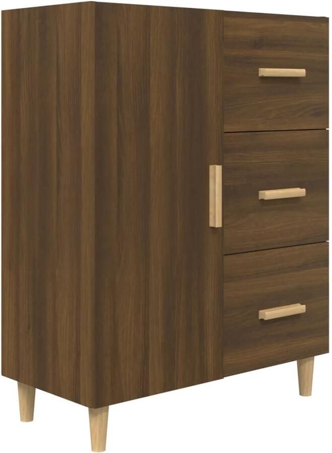 VidaXL Dressoir 69 5x34x90 cm Bruin eiken Hout Dressoir Houten Dressoir Bruine Eiken Dressoir Vintage Dressoir Salontafel