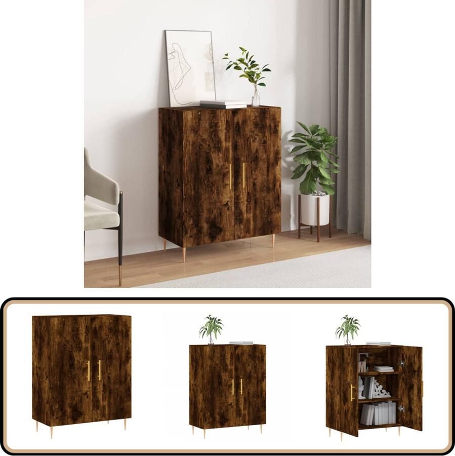 VidaXL Dressoir 69 5x34x90 cm Gerookt Eiken Dressoir Houten Dressoir Vintage Dressoir Landelijk Dressoir Salontafel