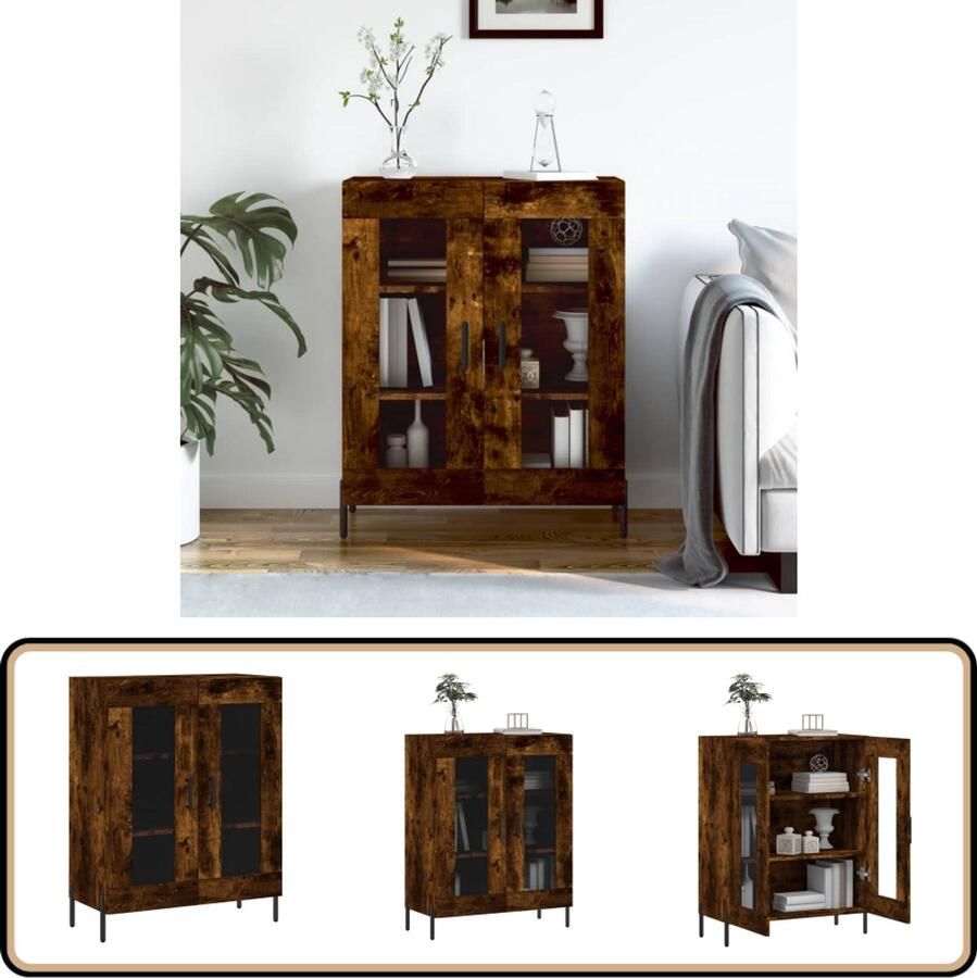 VidaXL Dressoir 69 5x34x90 cm Gerookt Eiken Dressoir Vintage Dressoir Houten Dressoir Landelijk Dressoir Salontafel