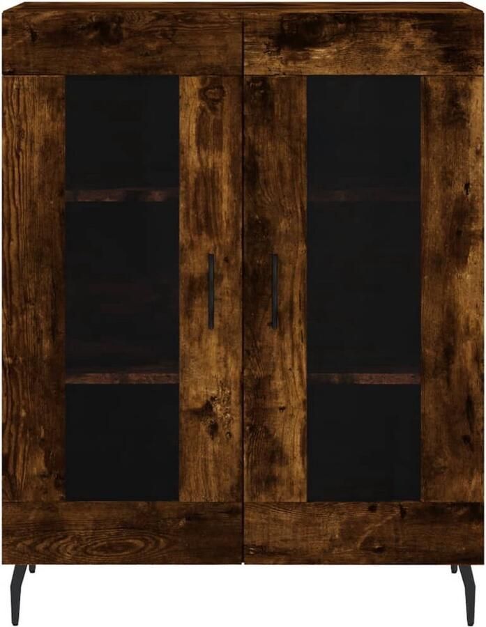 VidaXL Dressoir 69 5x34x90 cm Gerookt Eiken Dressoir Vintage Dressoir Houten Dressoir Landelijke Dressoir Meubilair