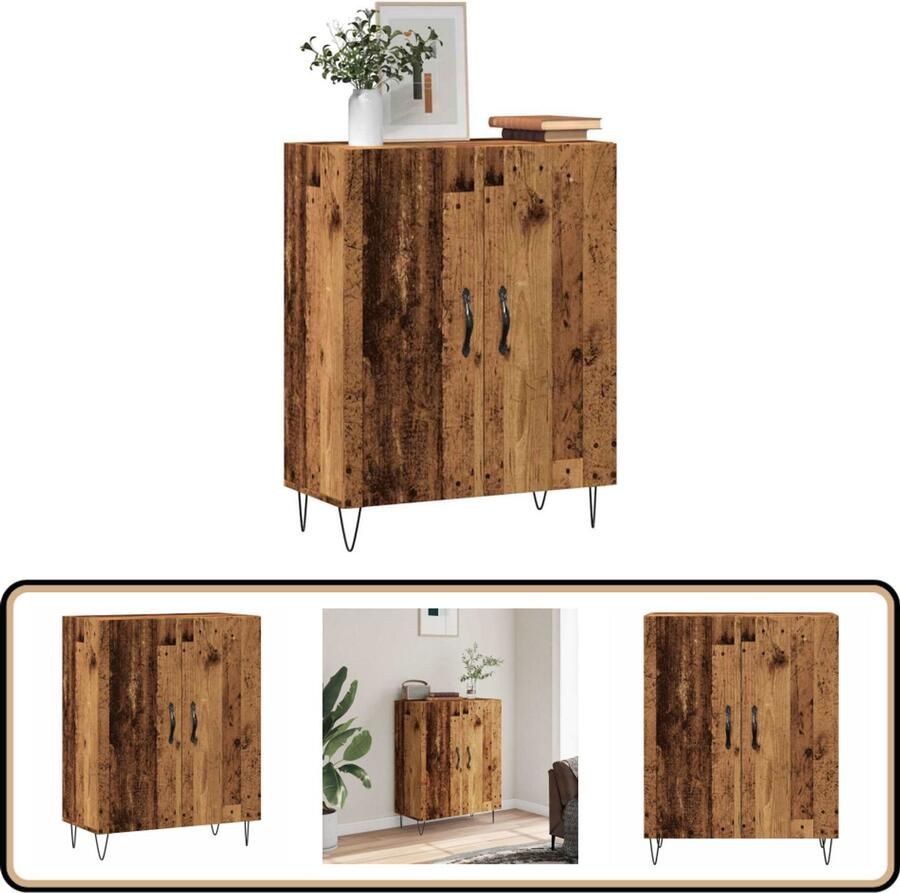 VidaXL Dressoir 69 5x34x90 cm Hout en Metaal Dressoir Houten Dressoir Vintage Dressoir Opbergkast Salontafel - Foto 2