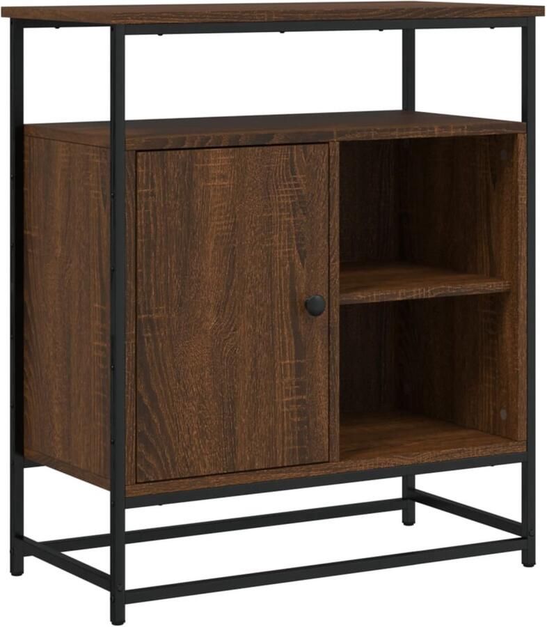 VidaXL Dressoir 69x35x80 cm Bruin eikenhout Dressoir Kast Opbergkast Houten Dressoir Vintage Dressoir