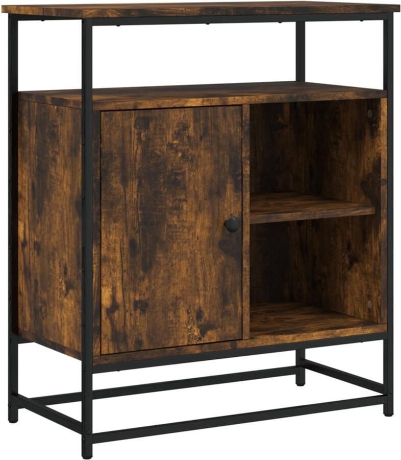 VidaXL Dressoir 69x35x80 cm Gerookt Eiken Dressoir Kast Opbergkast Houten Dressoir Vintage Dressoir