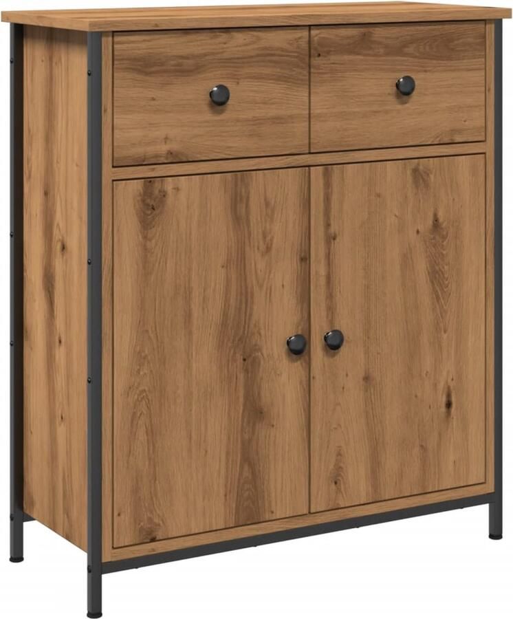 VidaXL Dressoir 70x30x80 cm bewerkt hout artisanaal eikenkleur
