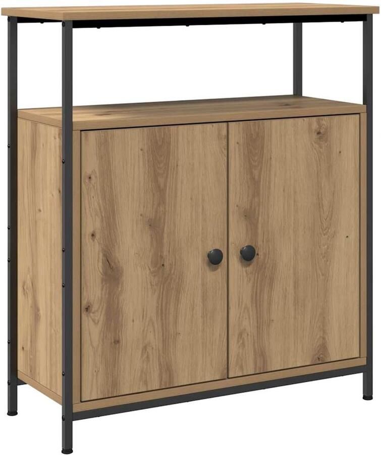 VidaXL Dressoir 70x30x80 cm bewerkt hout artisanaal eikenkleur