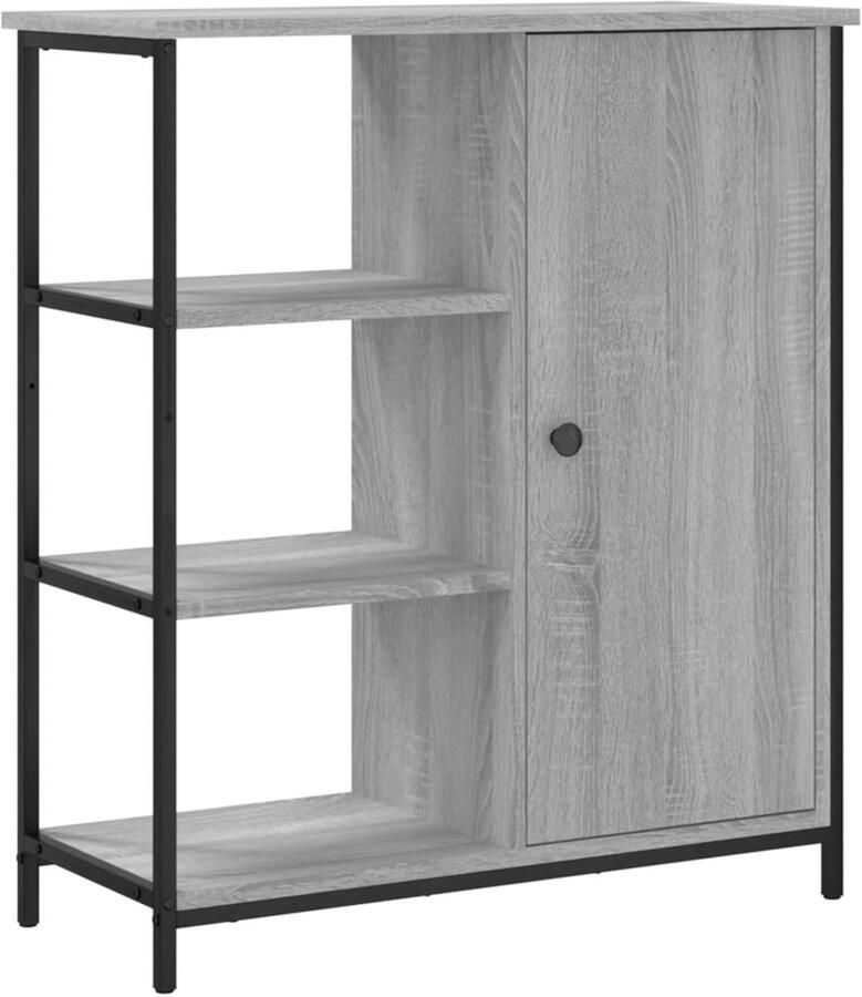 VidaXL Dressoir 70x30x80 cm Grijs Sonoma Eiken Dressoir Bijzetkast Opbergkast Houten Kast Grijze Kast