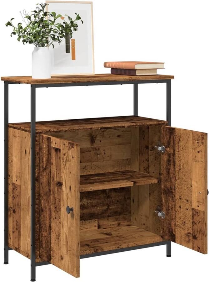 VidaXL Dressoir 70x30x80 cm bewerkt hout oud houtkleurig - Foto 2