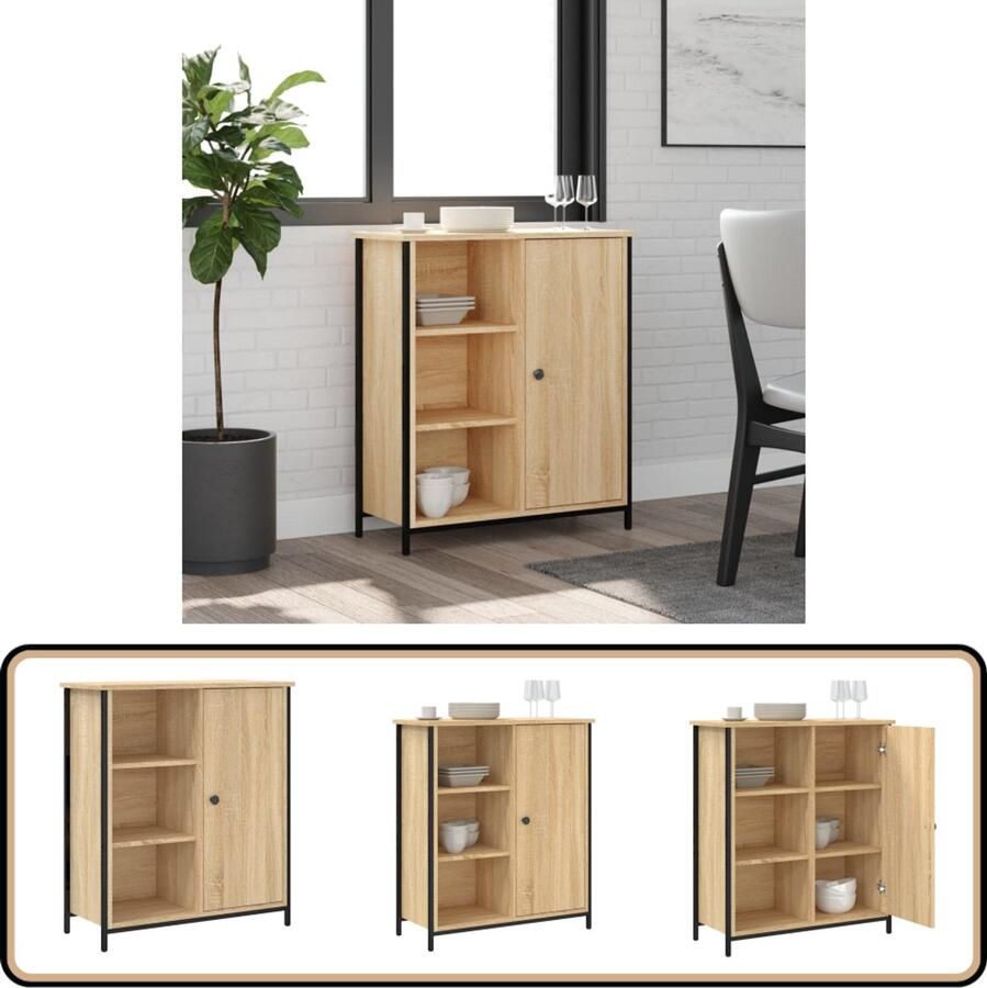 VidaXL -Dressoir-70x30x80-cm-bewerkt-hout-sonoma-eikenkleurig - Foto 7