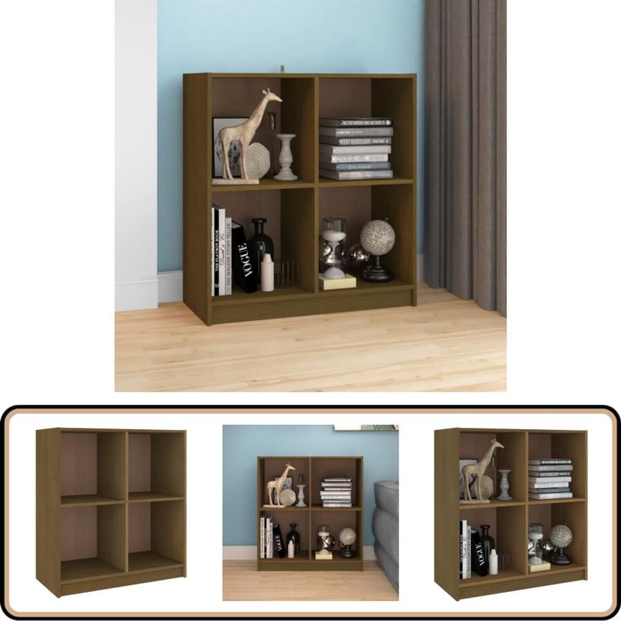 VidaXL Dressoir 70x33x76 cm Grenenhout Honingbruin Dressoir Moderne Kast Houten Dressoir Opbergmeubel Salontafel