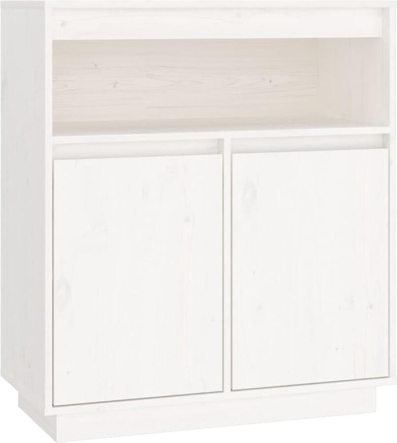 VidaXL Dressoir 70x34x80 cm massief grenenhout wit Dressoir Houten Dressoir Grenenhouten Dressoir Wit Dressoir Vintage Dressoir - Foto 2