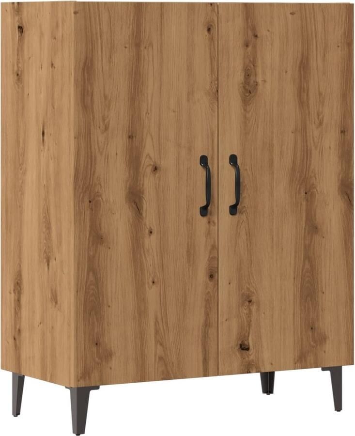 VidaXL Dressoir 70x34x90 cm Artisan Eiken Dressoir Houten Dressoir Salontafel Opslagmeubels Vintage Dressoir