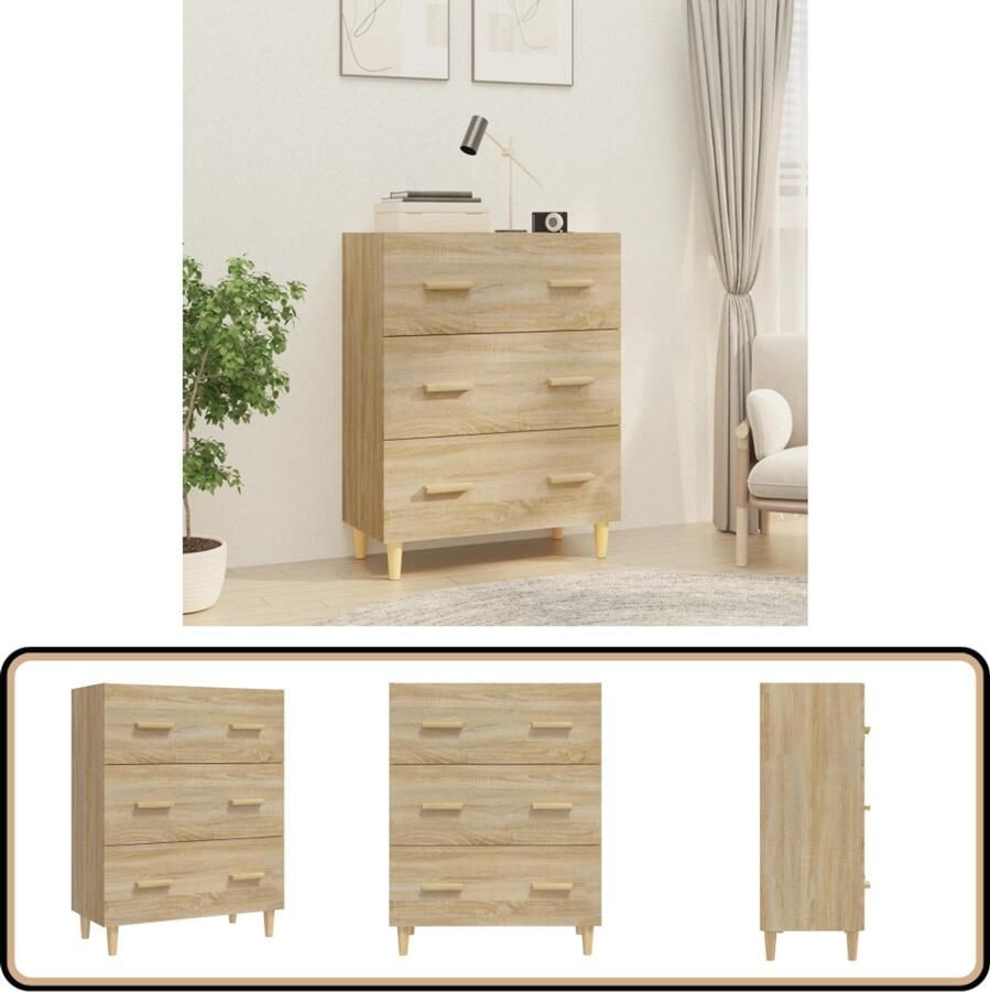 VidaXL Dressoir Sonoma Eiken 70x34x90 cm Dressoir Buffetkast Salontafel Houten Dressoir Landelijke Stijl