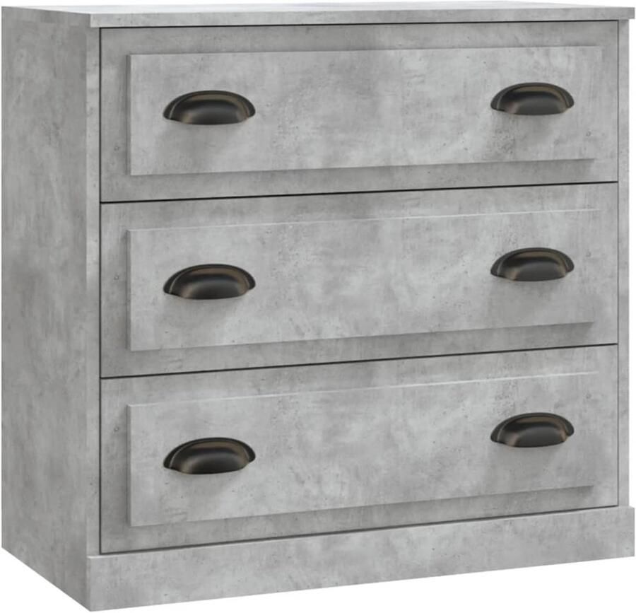 The Living Store Dressoir 70x35 5x67 5 cm bewerkt hout betongrijs Dressoir Kast Houten Dressoir Grijze Dressoir Vintage Dressoir - Foto 2