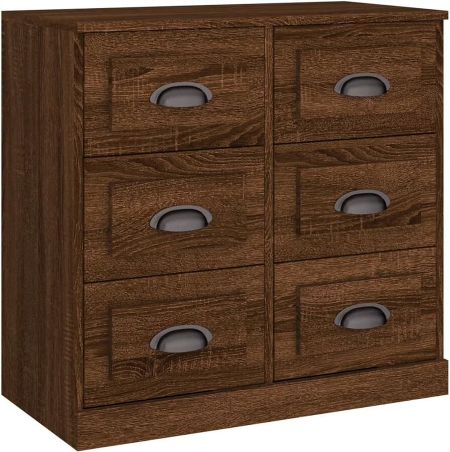 VidaXL The Living Store Dressoir 70x35 5x67 5 cm bewerkt hout bruin eikenkleur Dressoir Houten Dressoir Vintage Dressoir Bruine Dressoir Salontafel - Foto 2