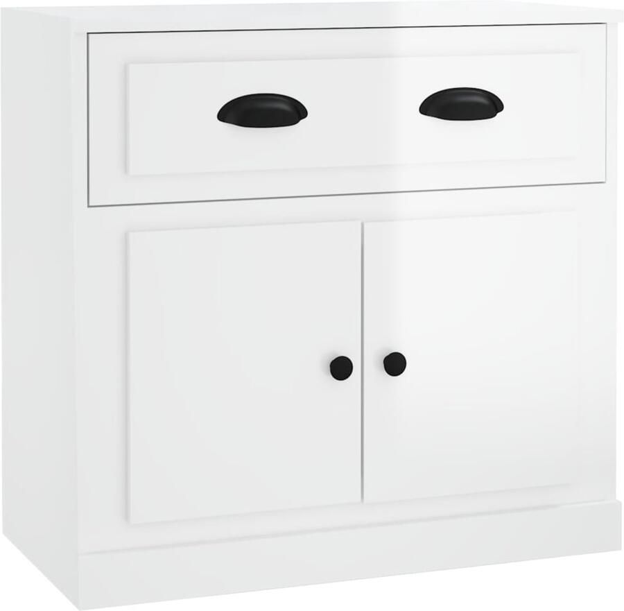VidaXL Dressoir 70x35x67 5 cm Hoogglans Wit Dressoir Klassiek Meubel Witte Dressoirs Houten Dressoir Opbergmeubels