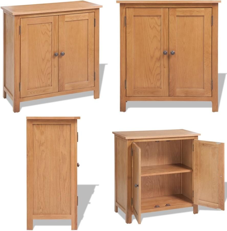 VidaXL Dressoir 70x35x75 cm massief eikenhout Dressoir Dressoirs Kast Kasten