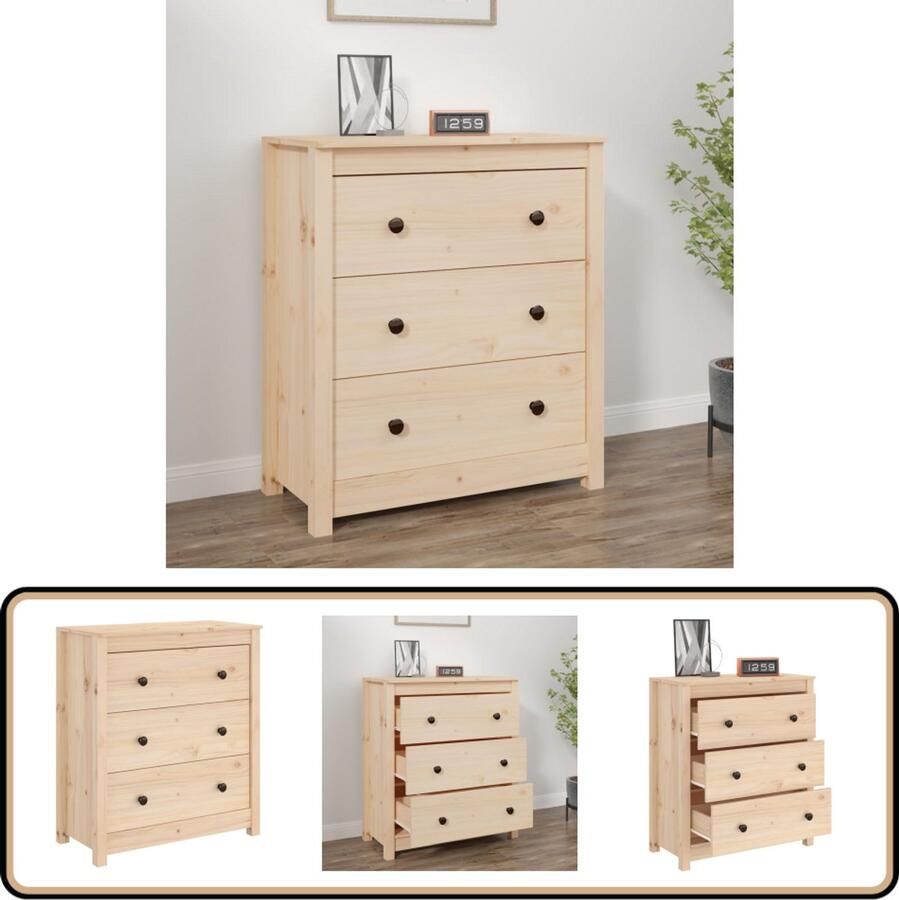 VidaXL Dressoir 70x35x80 cm massief grenenhout Dressoir Grenenhouten Dressoir Vintage Dressoir Landelijk Dressoir Salontafel