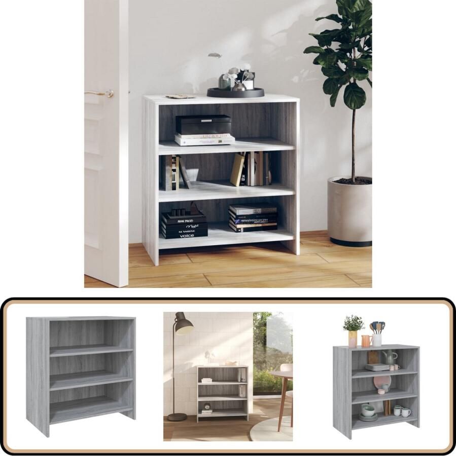 VidaXL Dressoir 70x40 5x75 cm Grijs Sonoma Eiken Dressoir Bijzettafel Salontafel Opbergkast Tv Tafel