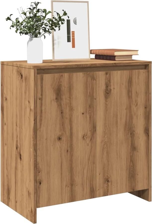 VidaXL Dressoir 70x41x75 cm Bewerkt Hout Eiken Dressoir Kast Opbergruimte Salontafel Houten Meubels