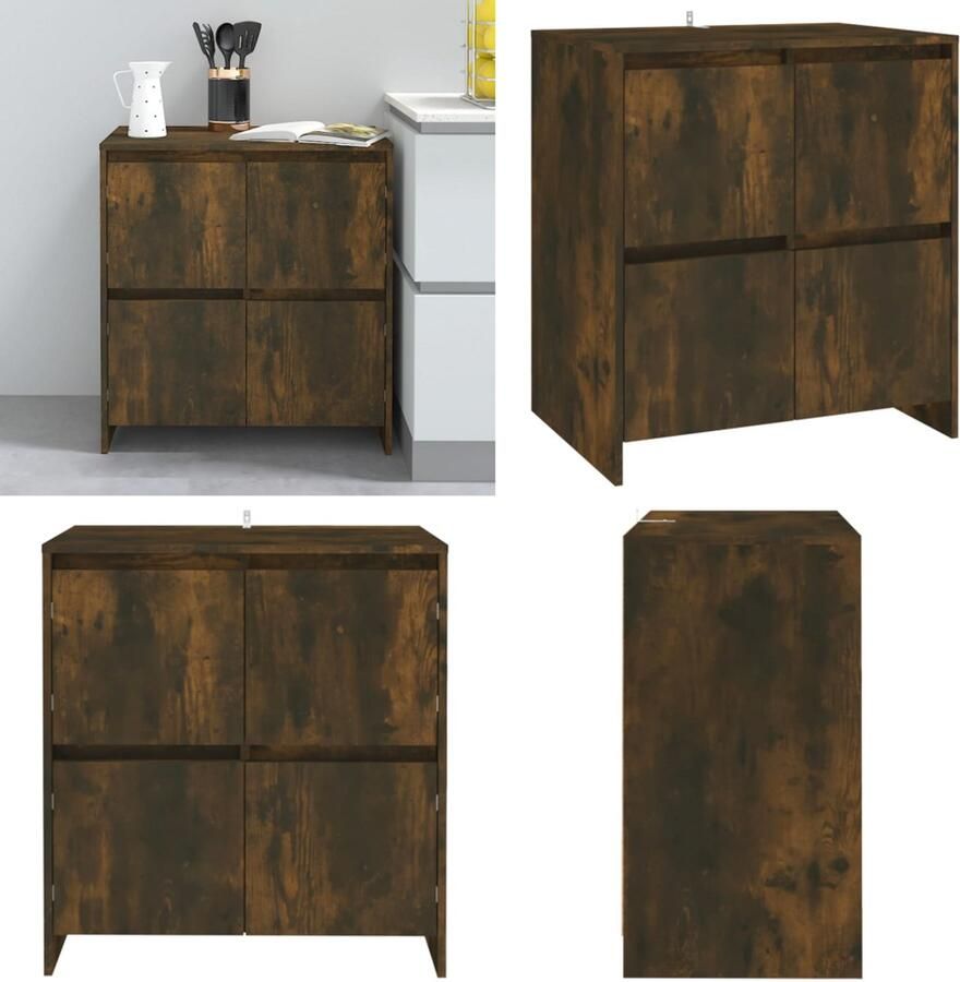 VidaXL Dressoir 70x41x75 cm bewerkt hout gerookt eikenkleurig Dressoir Dressoirs Boekenkast Kast