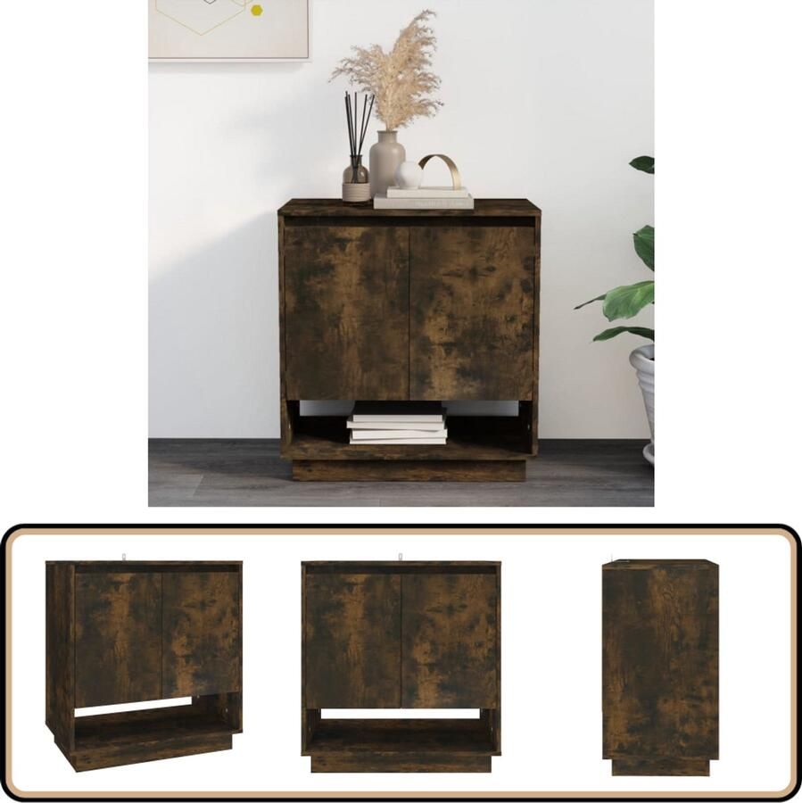 VidaXL Dressoir Gerookt Eiken 70x41x75 cm Dressoir Buffetkast Opbergkast Houten Dressoir Landelijke Meubels