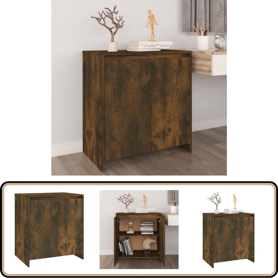 VidaXL Dressoir 70x41x75 cm Gerookt Eiken Dressoir Bijzettafel Houten Dressoir Opbergkast Salontafel