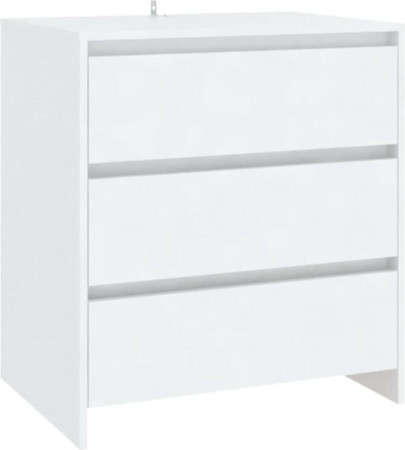 VidaXL Dressoir 70x41x75 cm Bewerkt hout Wit Dressoir Bijzettafel Opbergkast Salontafel Woonkamermeubilair