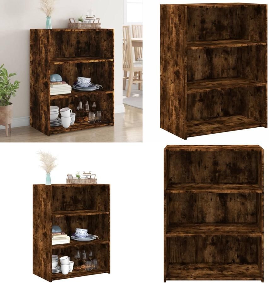 VidaXL Dressoir 70x41x93 cm bewerkt hout gerookt eikenkleurig Dressoir Dressoirs Kast Wandkast