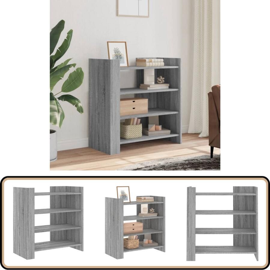 VidaXL Dressoir 73 5x35x75 cm Grijs Sonoma Eiken Dressoir Houten Dressoir Grijze Dressoir Modern Dressoir Salontafel