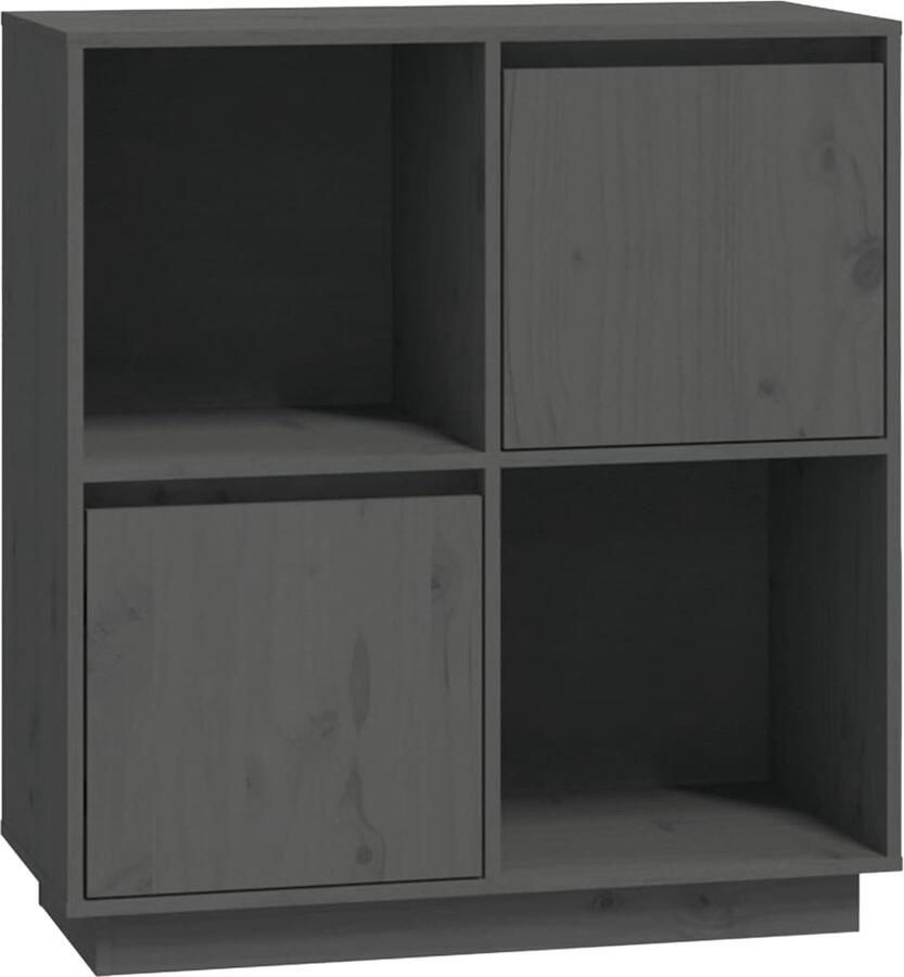 VidaXL Dressoir 74x35x80 cm Massief Grenen Grijs Dressoir Grenoble Hout Side Table Tv Stand Salontafel - Foto 2