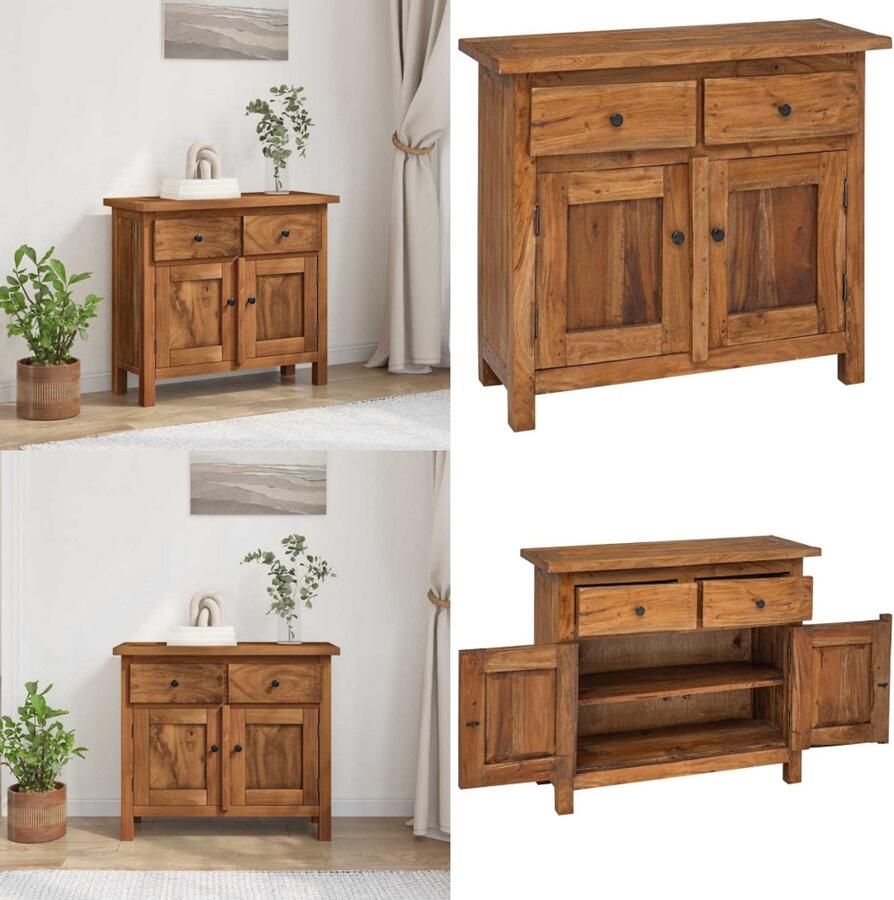 VidaXL Dressoir 75x30x65 cm massief gerecycled hout Dressoir Dressoirs Zijkast Zijkasten