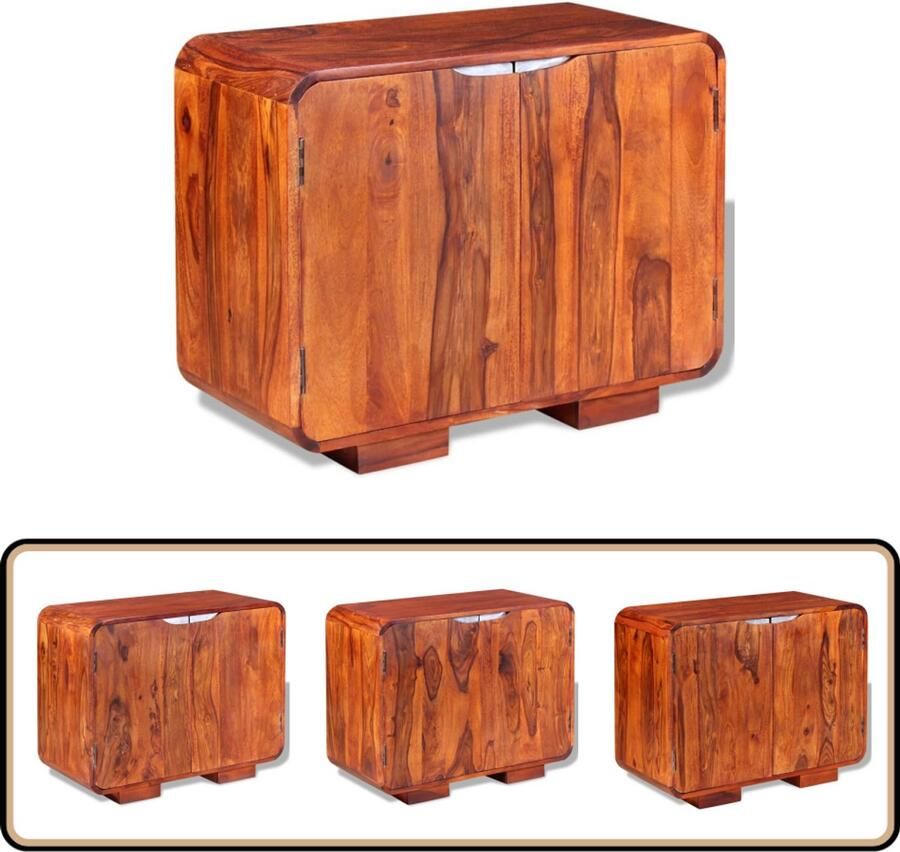 VidaXL Dressoir Massief Sheeshamhout 75x35x60 cm Dressoir Sheeshamhouten Meubels Vintage Dressoir Salontafel Tv-meubel