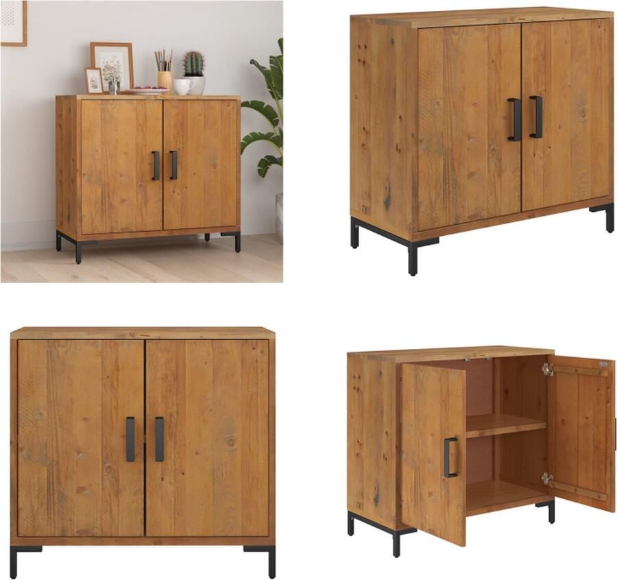 VidaXL Dressoir 75x35x70 cm gerecycled massief grenenhout bruin Dressoir Dressoirs Kast Wandkast - Foto 2