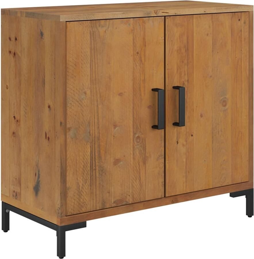 VidaXL Dressoir 75x35x70 cm Massief Grenenhout Bruin Dressoir Industrieel Design Vintage Grenenhout Opbergruimte - Foto 2