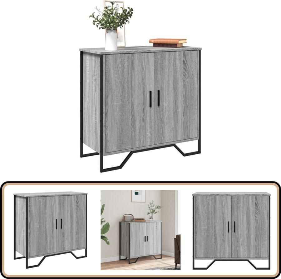 VidaXL Dressoir Grijs Sonoma Eiken 78x35 5x74 5cm Dressoir Grijze Dressoirs Houten Dressoir Salontafel Tv Tafel