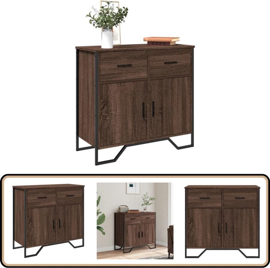 VidaXL Dressoir Bruine Eikenkleur 79 5 cm Dressoir Houten Dressoir Tv-meubel Opbergkast Salontafel